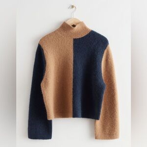 & Other Stories Two Tone Mock Neck Sweater